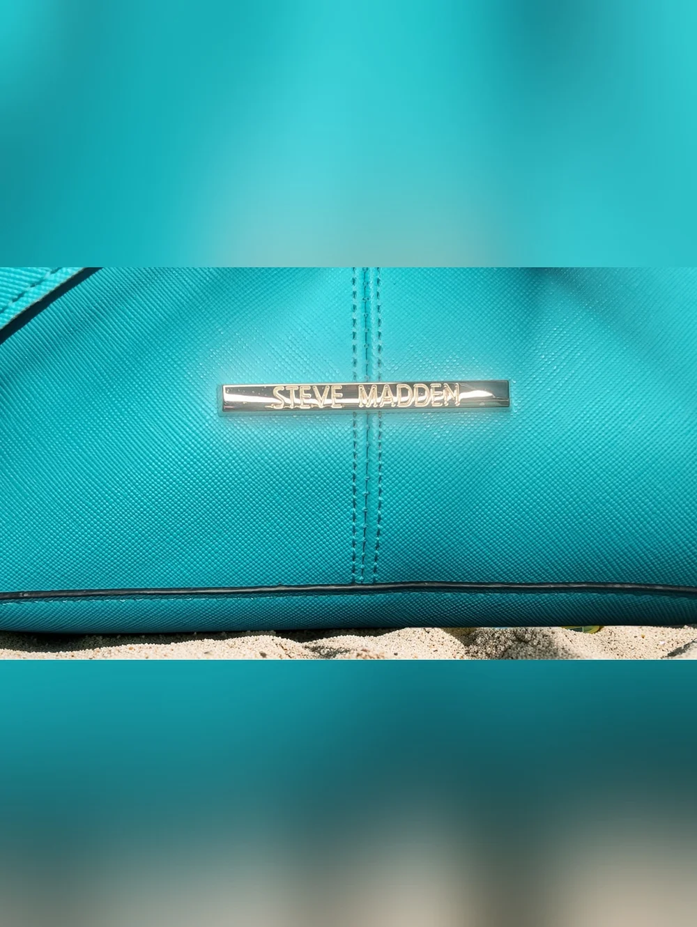 Steve Madden Breese Crossbody Bag In Turquoise Hue With Floral Scarf NWOT - Picture 2 of 16